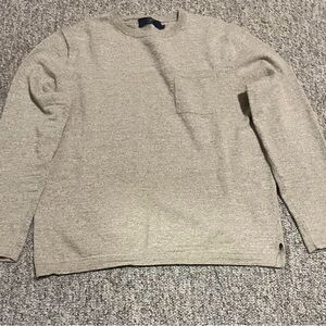 J. Crew Men’s Long Sleeve Knit Shirt - Heather Oatmeal/Gray